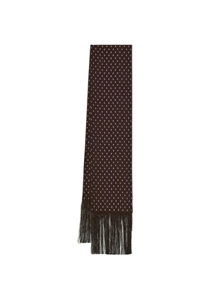 Ferragamo Micro Gancini print silk scarf - Brown