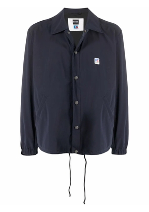 BOSS logo-patch lightweight shirt jacket - Blue