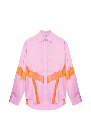 MSGM lace panel shirt - Pink