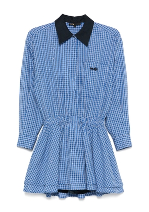 Maje rhinestone-embellished checked mini dress - Blue