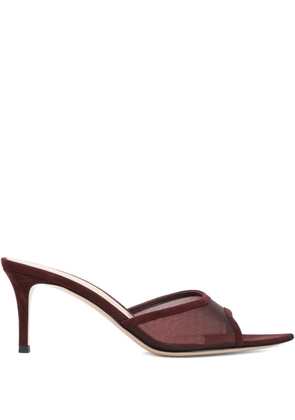 Gianvito Rossi 70mm leather heeled mules - Red