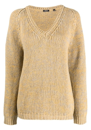 ASPESI virgin wool V-neck jumper - Yellow