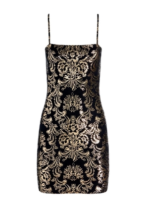 alice + olivia Fifi spaghetti-strap floral mini dress - Black