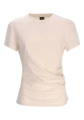 BOSS ruched-detail T-shirt - Neutrals