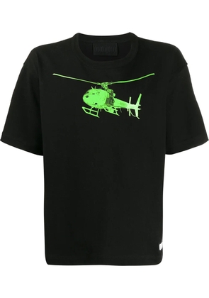 000 Worldwide Helicopter print T-shirt - Black