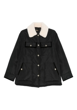 Maje velvet-trimmed jacket - Black