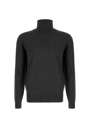Zegna dark grey mélange roll-neck sweater
