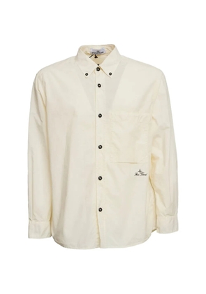 Stone Island logo lettering button oxford shirt - Neutrals