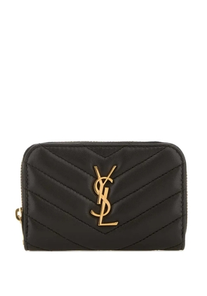 Saint Laurent Cassandre-plaque wallet - Brown