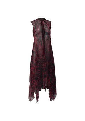 Versace Pre-Owned zebra-print pleated midi dress - Black