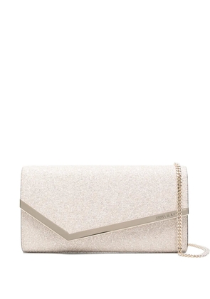 Jimmy Choo Emmie glitter clutch bag - Neutrals