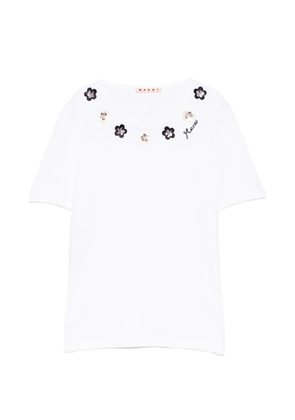 Marni floral-embellished T-shirt - White