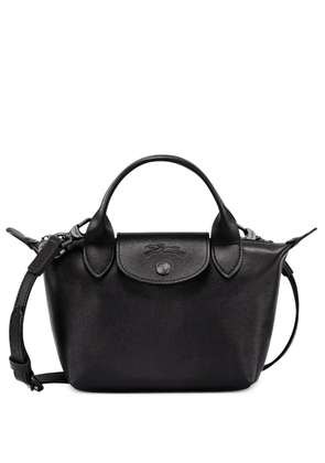 Longchamp mini Le Pliage leather mini tote bag - Black