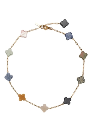 Labelled Jewellery clover-chain necklace - Neutrals