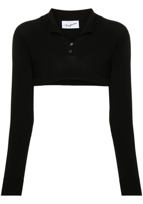 Vaquera logo-print cropped polo shirt - Black