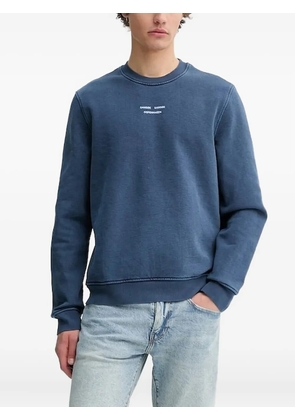 SAMSOE SAMSOE crew-neck logo sweatshirt - Blue