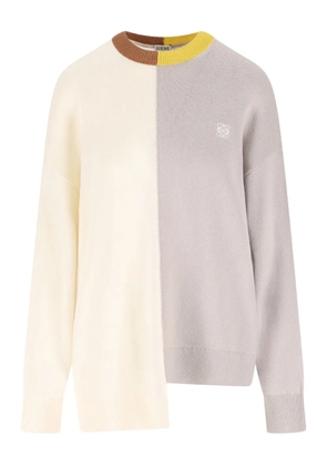 LOEWE colour-block asymmetric sweater - Grey