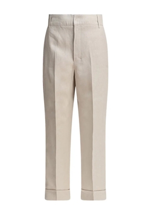 'S Max Mara pressed-crease linen trousers - Neutrals