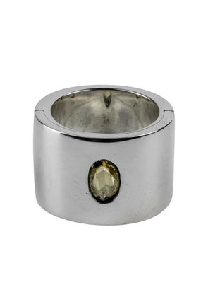 Parts of Four sterling silver Sistema sapphire slab ring