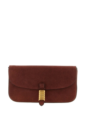 PINKO medium Saddle Flat suede shoulder bag - Red