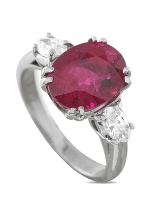 LB Exclusive diamond and rubellite ring - Silver