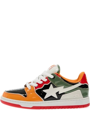A BATHING APE® Sk8 #1 star-patch patent-leather sneakers - Orange