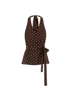 P.A.R.O.S.H. polka-dot tie top - Brown