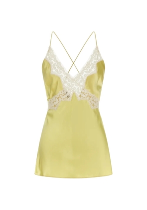 Alberta Ferretti lace-insert top - Yellow
