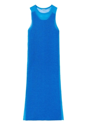 Jil Sander semi-sheer knit long dress - Blue