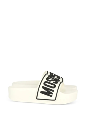 Moschino logo slide sandals - Neutrals