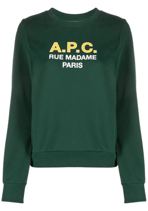 A.P.C. Madame logo-print cotton sweatshirt - Green