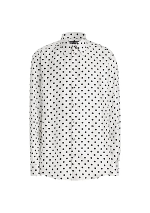 Dolce & Gabbana polka dot-print twill shirt - White