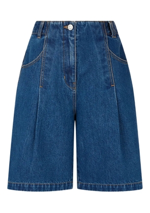 TOMBOY pleat-detailed denim shorts - Blue