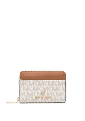 Michael Michael Kors monogram-pattern leather cardholder - White