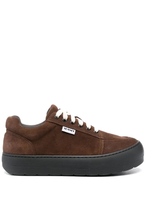 Sunnei Dreamy lace-up suede sneakers - Brown