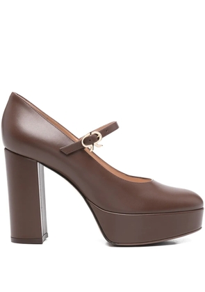 Gianvito Rossi 105mm platform mary jane pumps - Brown