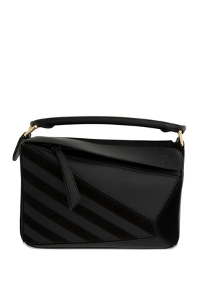 LOEWE Puzzle suede clutch bag - Black