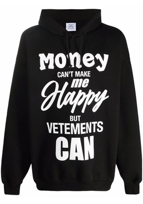 VETEMENTS graphic-print cotton hoodie - Black