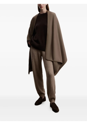 12 STOREEZ leather-trim scarf - Brown