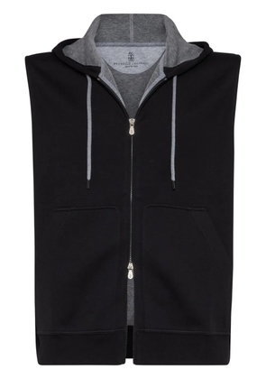 Brunello Cucinelli sleeveless zipped hoodie - Black
