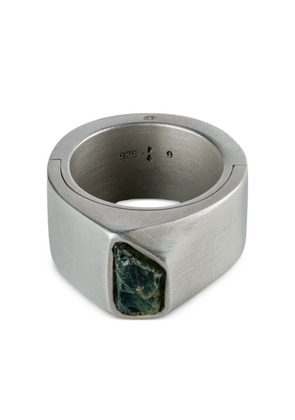 Parts of Four sterling silver Sistema sapphire ring