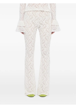 MSGM lace flared trousers - White