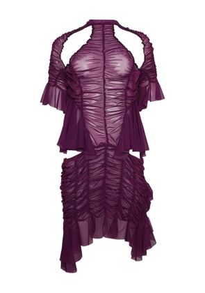 ESTER MANAS cut-out ruched mini dress - Purple