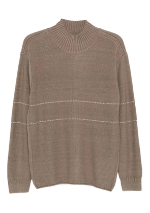 Emporio Armani high-neck striped sweater - Brown