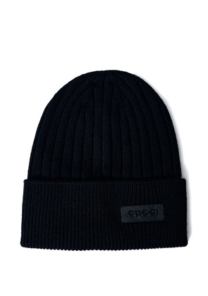 Gucci logo-patch wool beanie - Black