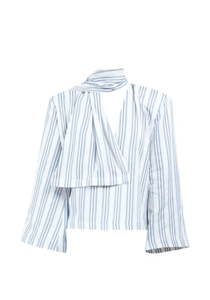 Rowen Rose striped scarf shirt - White