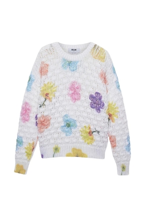 MSGM floral sweater - White