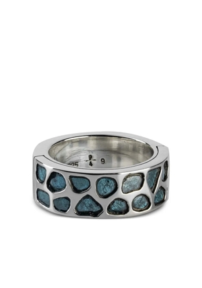 Parts of Four pavé-set slab ring - Silver