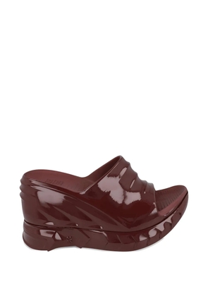 Givenchy Marshmallow wedge slide oxblood red sandals