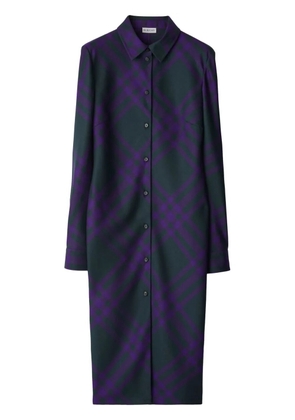 Burberry checked wool shirtdress - Green